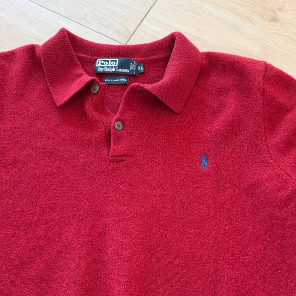 Ralph Lauren Red Polo Sweater 100% lamb wool - Picture 3 of 5